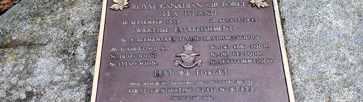 RCAF memorial plaque on Sea Island