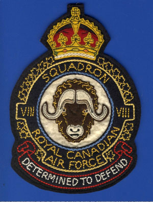 crown, buffalo in circle, no 8 squadron badge