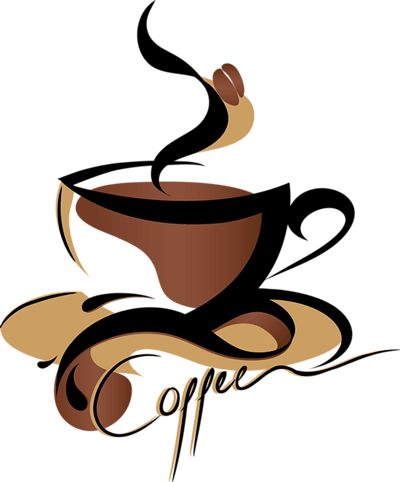 drawing of a coffee cup with swirling steam