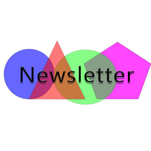 coloured shapes and newsletter writing